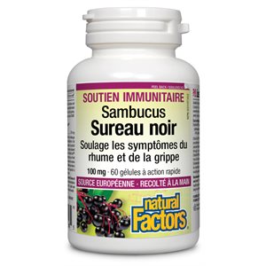 Natural Factors Black Elderberry Standardized Extract 100 mg 60 Softgels