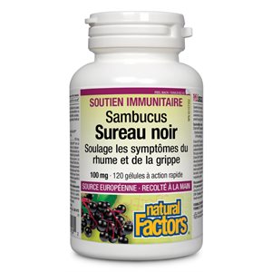 Natural Factors Black Elderberry Standardized Extract 100 mg 120 Softgels