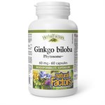 Natural Factors Ginkgo biloba Phytosome(MD)  60 mg  60 capsules