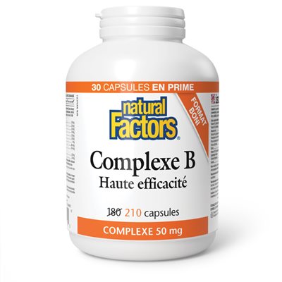 Natural Factors Complexe B Haute efficacité 50 mg 210 capsules