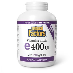 Natural Factors Mixte Vitamine E source naturelle 400 UI 240 gélules