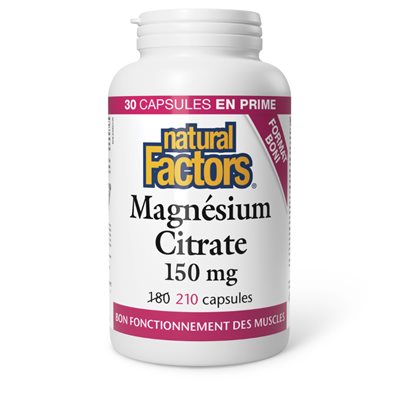 Natural Factors Magnésium Citrate 150 mg 210 capsules