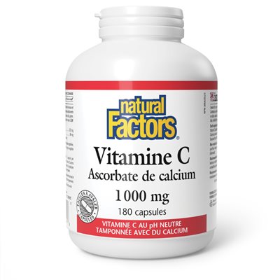 Natural Factors Vitamine C Ascorbate de calcium 1 000 mg 180 capsules