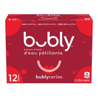 Bubly Sparkling Water Cherry 12x355ml