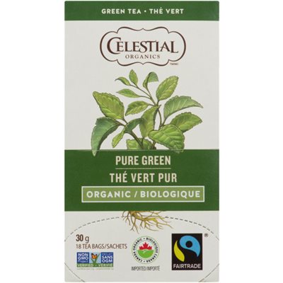 Celestial Seasonings Pure Organic Green Tea 18Sachets