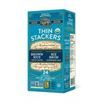 Lundberg Family Farms Thin Stackers Galettes de Grains Soufflés Riz Brun Légerement Salé Biologique 24 Galettes de Riz 167 g