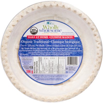 Wholly Wholesome Cuisine Maison Deux Croôtes à Tarte de 9 po Classique Biologique 396 g Wholly Wholesome Cuisine Maison Deux Croôtes à Tarte de 9 po Classique Biologique 396 g