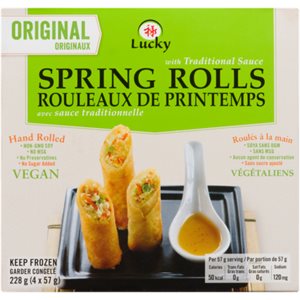 Lucky Rouleaux de Printemps avec Sauce Traditionnelle Orignaux 4 x 57 g (228 g)