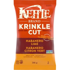 Kettle Habanero Lime Krinkle Cut Potato Chips 198g