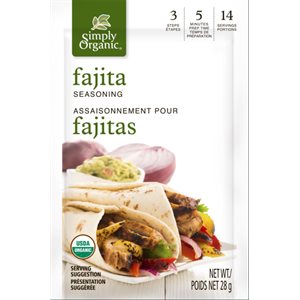 Simply Organic Assaisonnement Fajita 28 g
