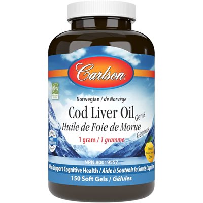 Carlson Huile de foie de morue norvégienne 150 gels Carlson Huile de foie de morue norvégienne 150 gels