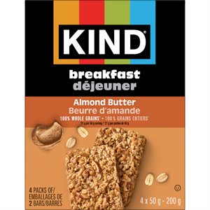 KIND Petit Déjeuner Barres-Déjeuner Beurre d'Amande 4 x 50 g (200 g)