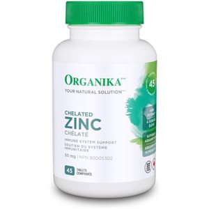 Organika Chelated Zinc 50mg 45tabs