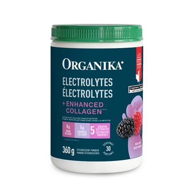 Organika électrolytes + Enhanced Collagen - Baies Sauvages 360g Organika électrolytes + Enhanced Collagen - Baies Sauvages 360g