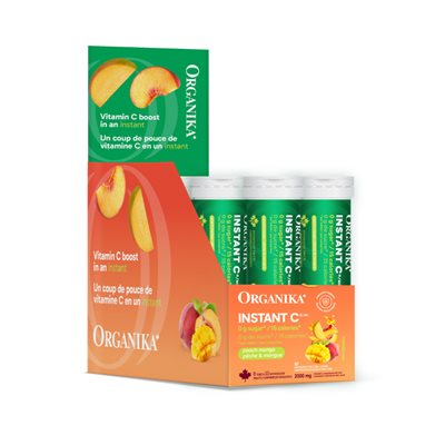 Organika Instant C Immunité- Pêches 1000mg 8x10un Organika Instant C Immunité- Pêches 1000mg 8x10un