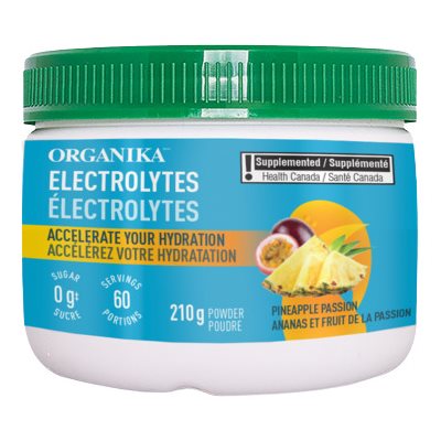 Organika électrolytes en poudre ananas et fruit de la passion 210g