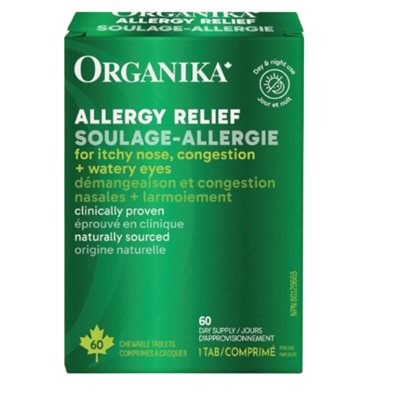 Organika Soulagement des allergies 60 comprimés à croquer Organika Soulagement des allergies 60 comprimés à croquer