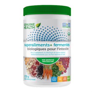 Genuine Health Superaliments+ Biologiques Fermentés pour l'Intestin Aliments Entiers en Poudre 229 g