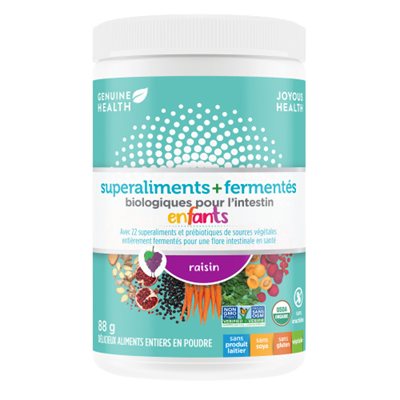 Genuine Health Fermented Organic Gut Superfoods+ pour enfants, raisin