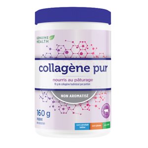 Genuine Health Clean Collagen, Unflavored Hydrolyzed Bovine Collagen Powder Grass Fed 160g