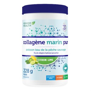 Genuine Health Marine Clean Collagen, Lemon Lime Hydrolyzed Collagen Powder 228g