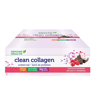 Genuine Health Clean Collagen Protein Bar, Chocolate Raspberry 8x55g