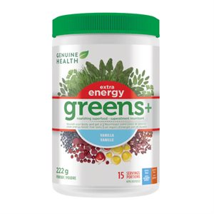Genuine Health Greens+ Extra Énergie Vanille 222 g