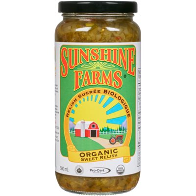 Sunshine Farms Relish Sucrée Biologique 500 ml