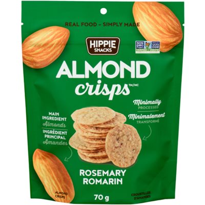 Hippie Snacks Almond Crisps Croustilles d'Amandes Romarin 70 g