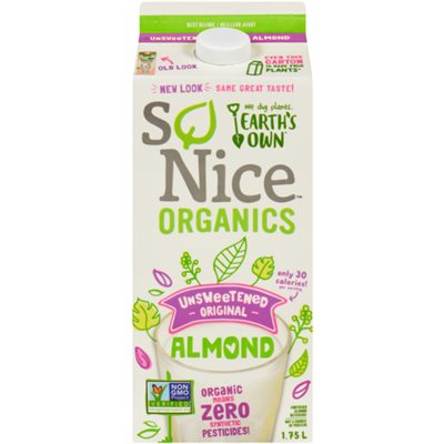 Earth's Own So Nice organic Unsweetened Almond Drink 1.75L