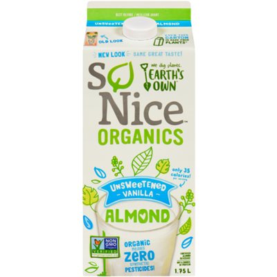 Earth's Own So Nice Boisson Amande bio Vanille Non Sucre 1.75l