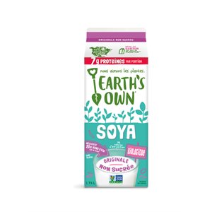 EARTH'S OWN Original organic unsweetened soy beverage 1.75L