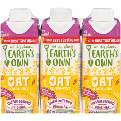 Earth's Own Original Unsweetened Oat Milk 3x250ml