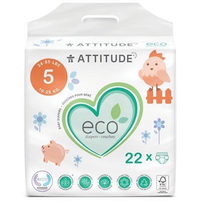 Couches biodégradables pour bébé Junior taille 5 (10-25kg) Couches biodégradables pour bébé Junior taille 5 (10-25kg)