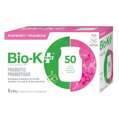 Bio-K+ Drinkable Vegan Probiotic - Raspberry - 6 pack