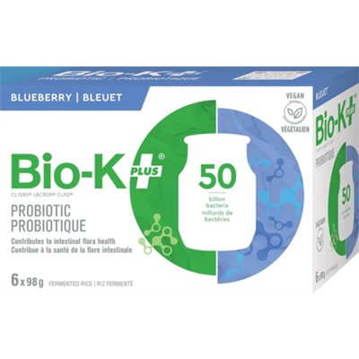 Bio-K+ Probiotique à boire végétalien - Bleuet - 6 pots