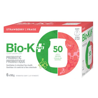 Bio-K+ Drinkable Dairy Probiotic - strawberry- 6 pack