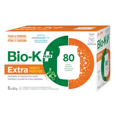 Bio-K Extra Probiotic 80 billion bacteria Peach&Turmeric