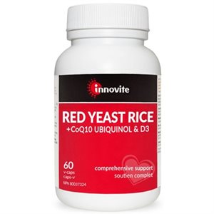 Innovite Health Red Yeast Rice with CoQ10 Ubiquinol & Vitamin D3 60 Vegetarian Capsules