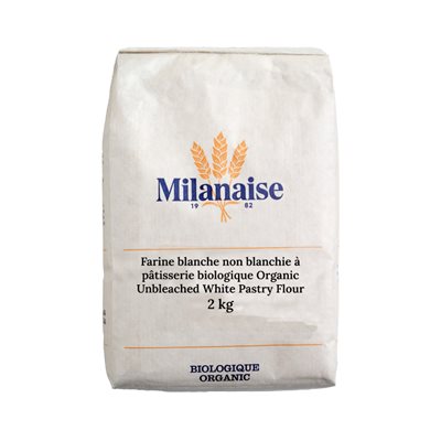 Milanaise Biologique Farine Blanche Non-Blanchie à Pâtisserie Biologique 2 kg