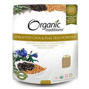 Organic Traditions Graine De Chia / Lin Germé En Poudre