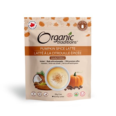 Organic Traditions LATTÉ À LA CITROUILLE ÉPICÉE 150g Organic Traditions LATTÉ À LA CITROUILLE ÉPICÉE 150g