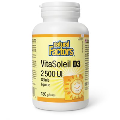 Natural Factors VitaSoleil D3 2 500 UI 180 gélules Natural Factors VitaSoleil D3 2 500 UI 180 gélules