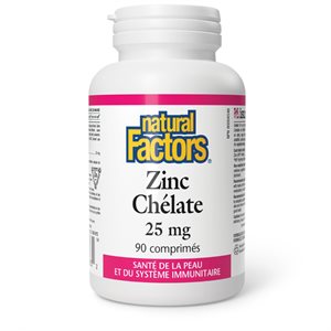 Natural Factors Zinc Chelate 25 mg 90 Tablets