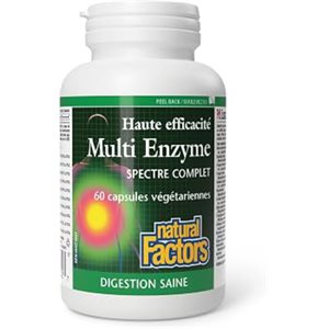 Natural Factors Multi Enzyme Digestive Enzymes with Bromelain 60 Veg Caps