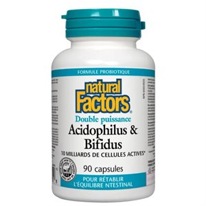 Natural Factors Acidophilus+Bifidus Doub Puissance 90Caps