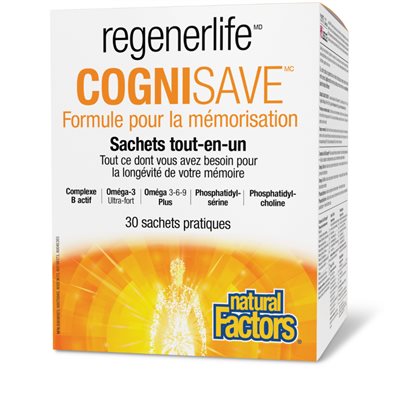 Natural Factors CogniSave Formule pour la mémorisation 30 sachets Natural Factors CogniSave Formule pour la mémorisation 30 sachets