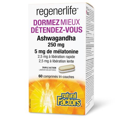 Natural Factors Regenerlife Dormez Mieux Avec Ashwagandha 60Comp Natural Factors Regenerlife Dormez Mieux Avec Ashwagandha 60Comp