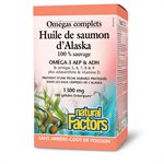 Natural Factors Complete Omega 100% Wild Alaskan Salmon Oil  1300 mg  180 Enteripure® Softgels