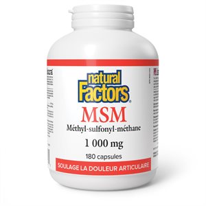Natural Factors MSM Methyl-sulfonyl-methane 1000 mg 180 Capsules